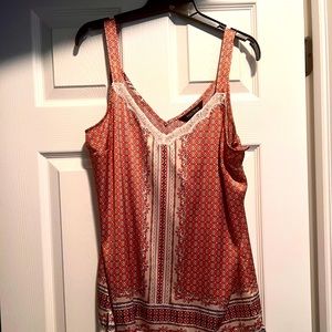 WHBM salmon and cream satin tank. Size medium